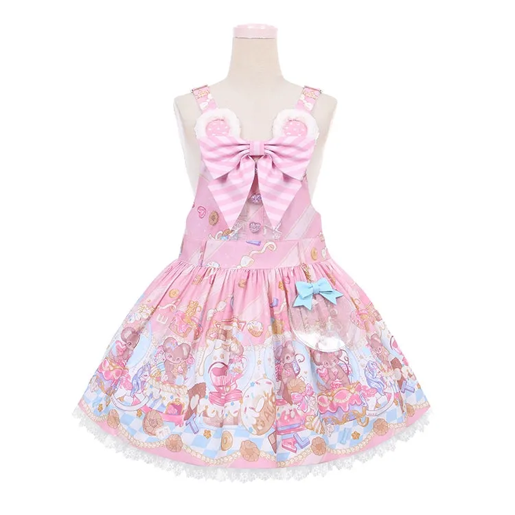 Fairy Kei Pink/ Blue Purple Yellow Coffee Lolita Dress