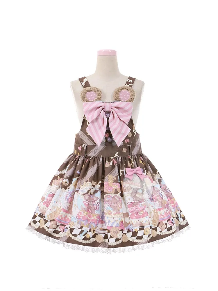 Fairy Kei Pink/ Blue Purple Yellow Coffee Lolita Dress