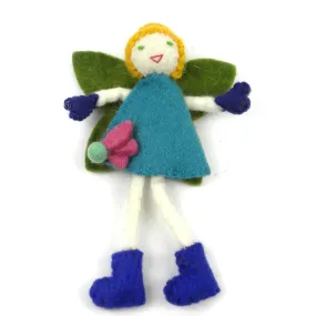 Felt Tooth Fairy, Blond with Blue Dress Global Groove