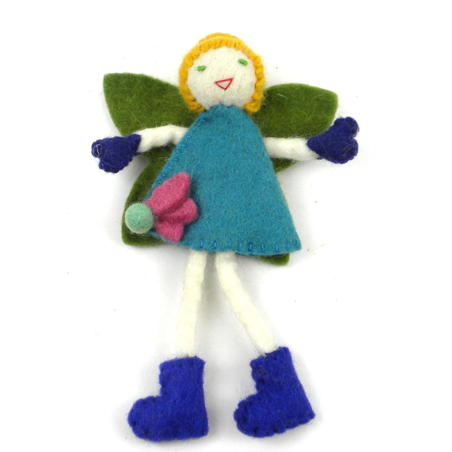 Felt Tooth Fairy, Blond with Blue Dress Global Groove