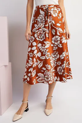 Floral Printed Midi Skirt