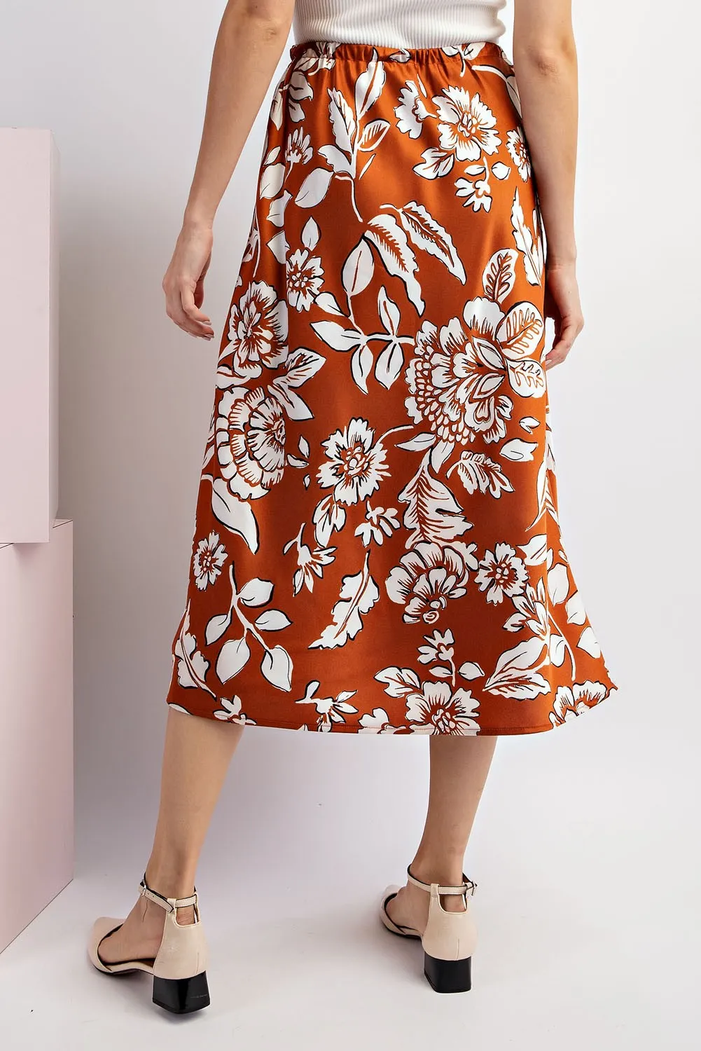 Floral Printed Midi Skirt