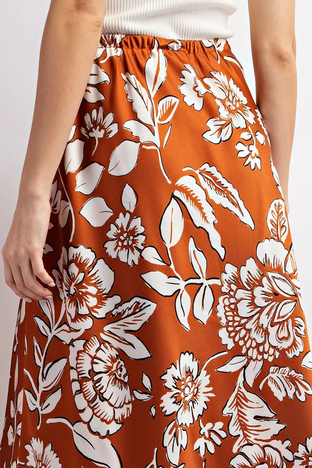 Floral Printed Midi Skirt