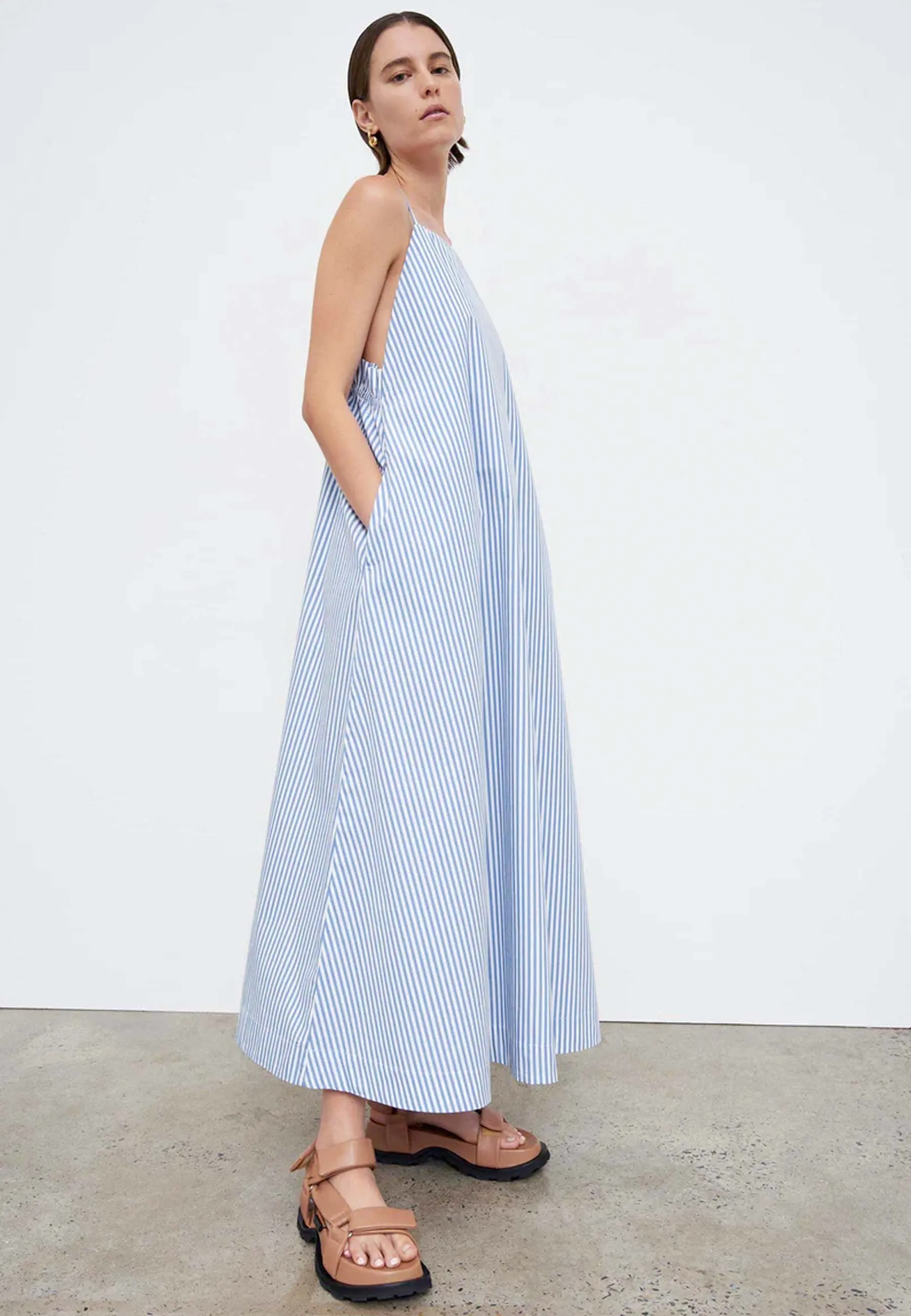Florence Dress - Blue Stripe