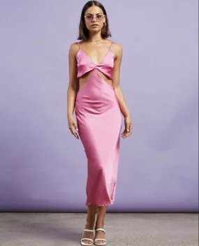 French Daina Satin Cut Out Maxi Dress