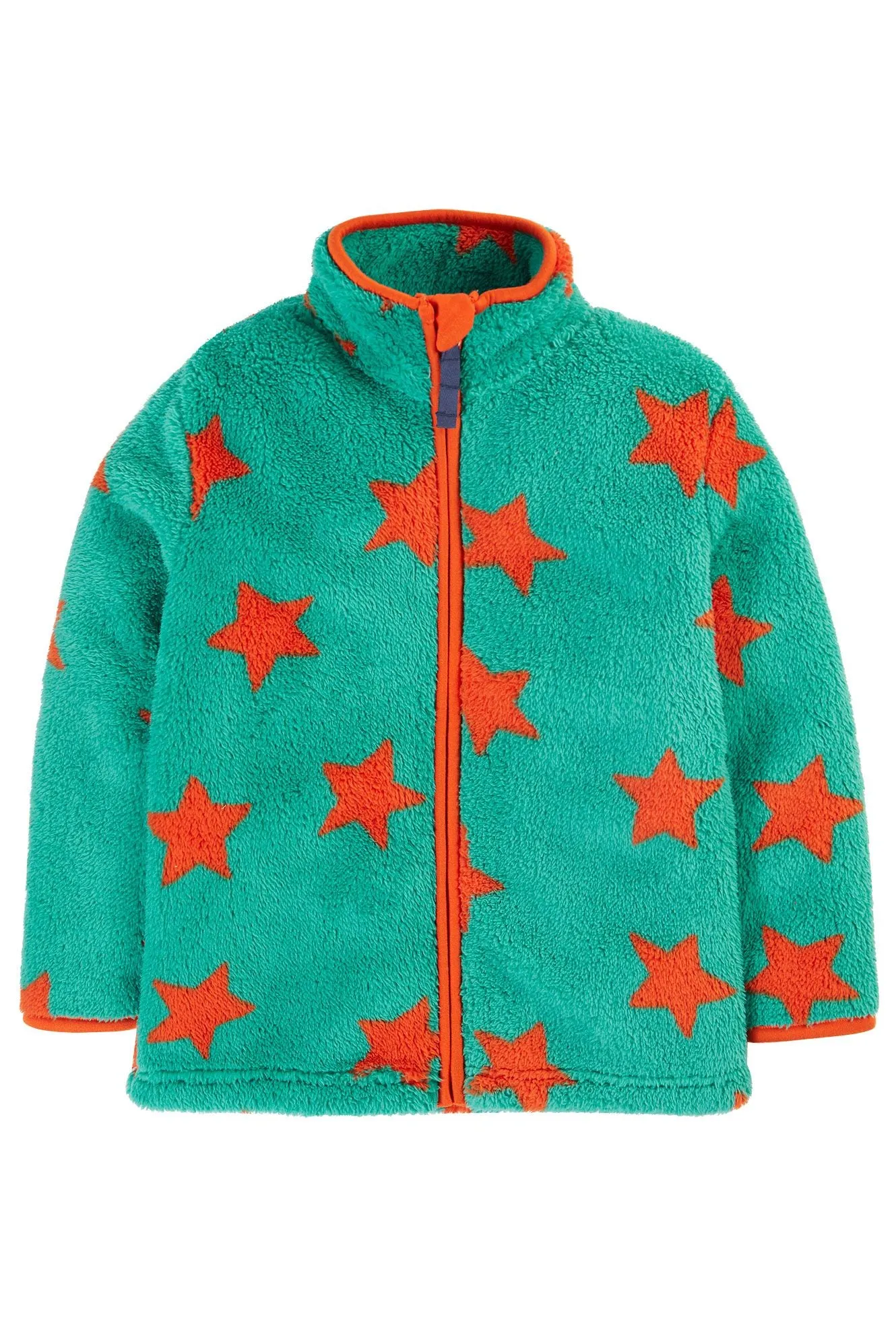 Frugi Zipped Ted Fleece Jacket Bonfire Stars