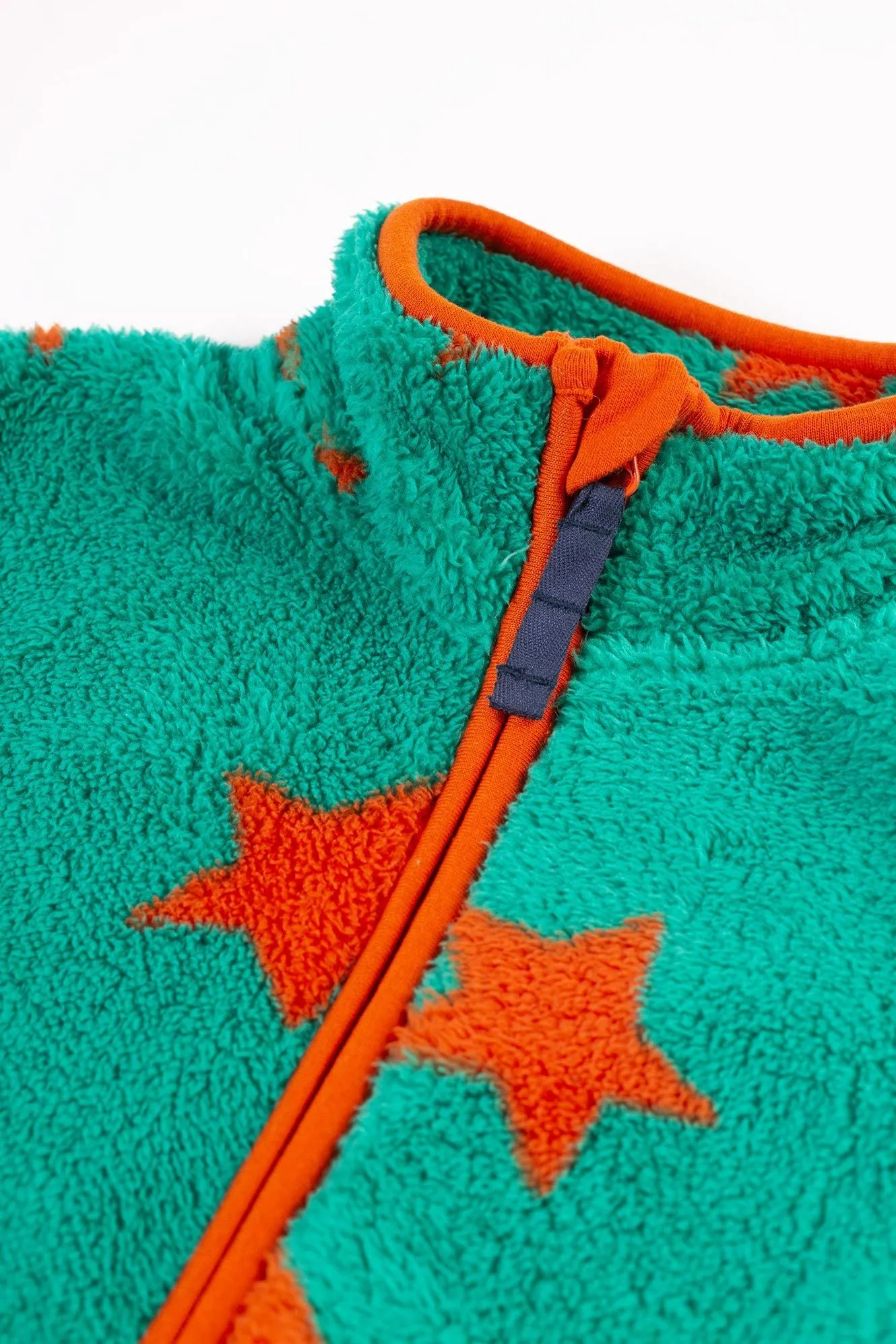 Frugi Zipped Ted Fleece Jacket Bonfire Stars