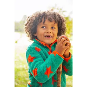 Frugi Zipped Ted Fleece Jacket Bonfire Stars