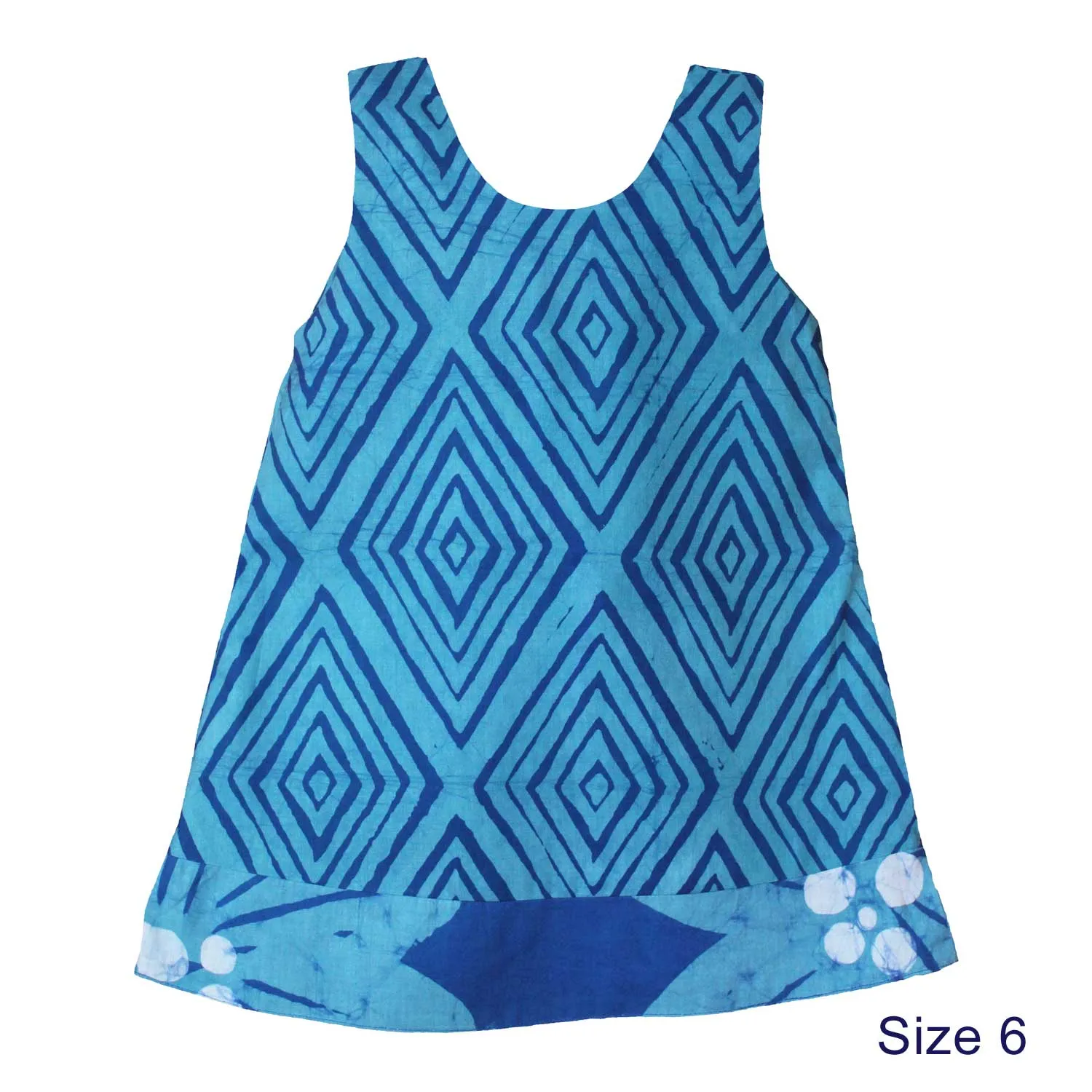 Girls Reversible Dress Giant Flower Teal Global Mamas