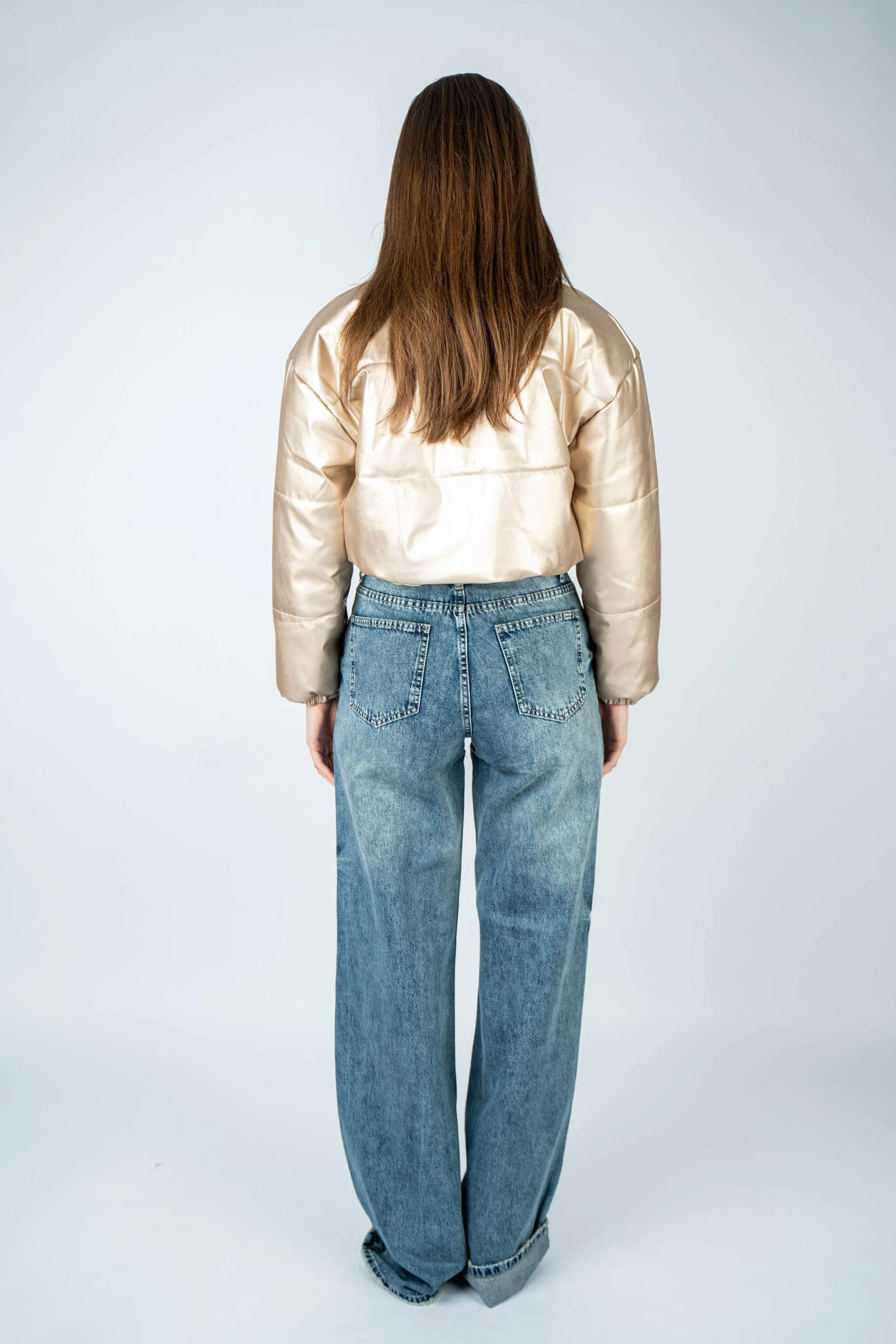 Gold Metallic Puffer Jacket
