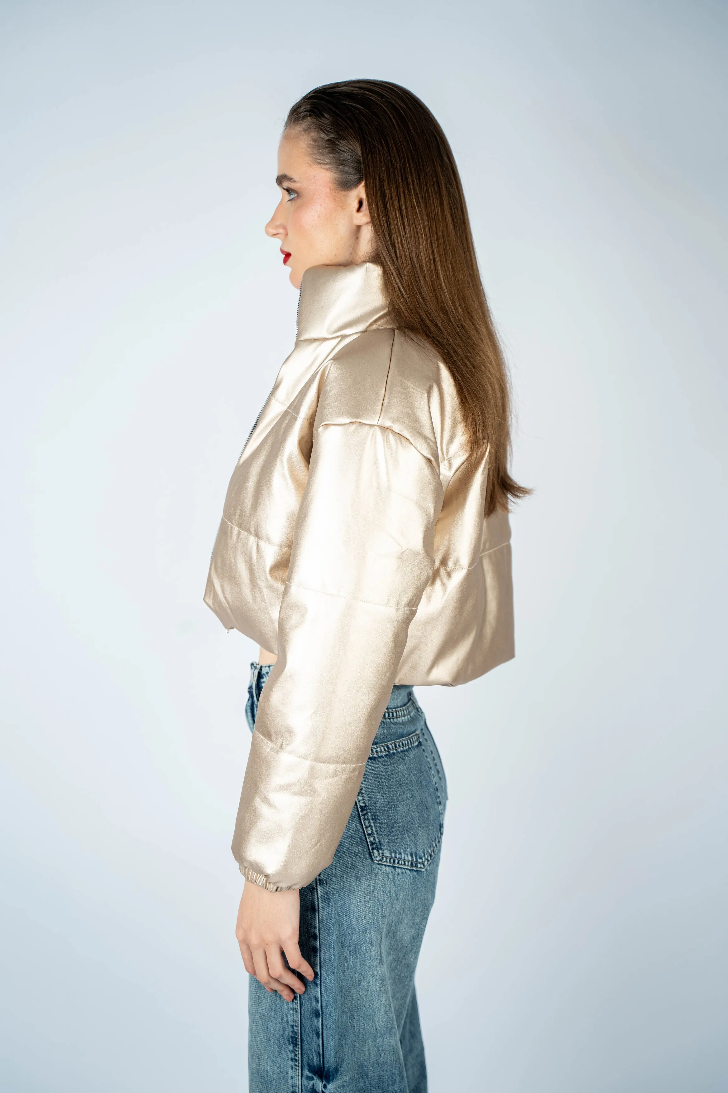 Gold Metallic Puffer Jacket