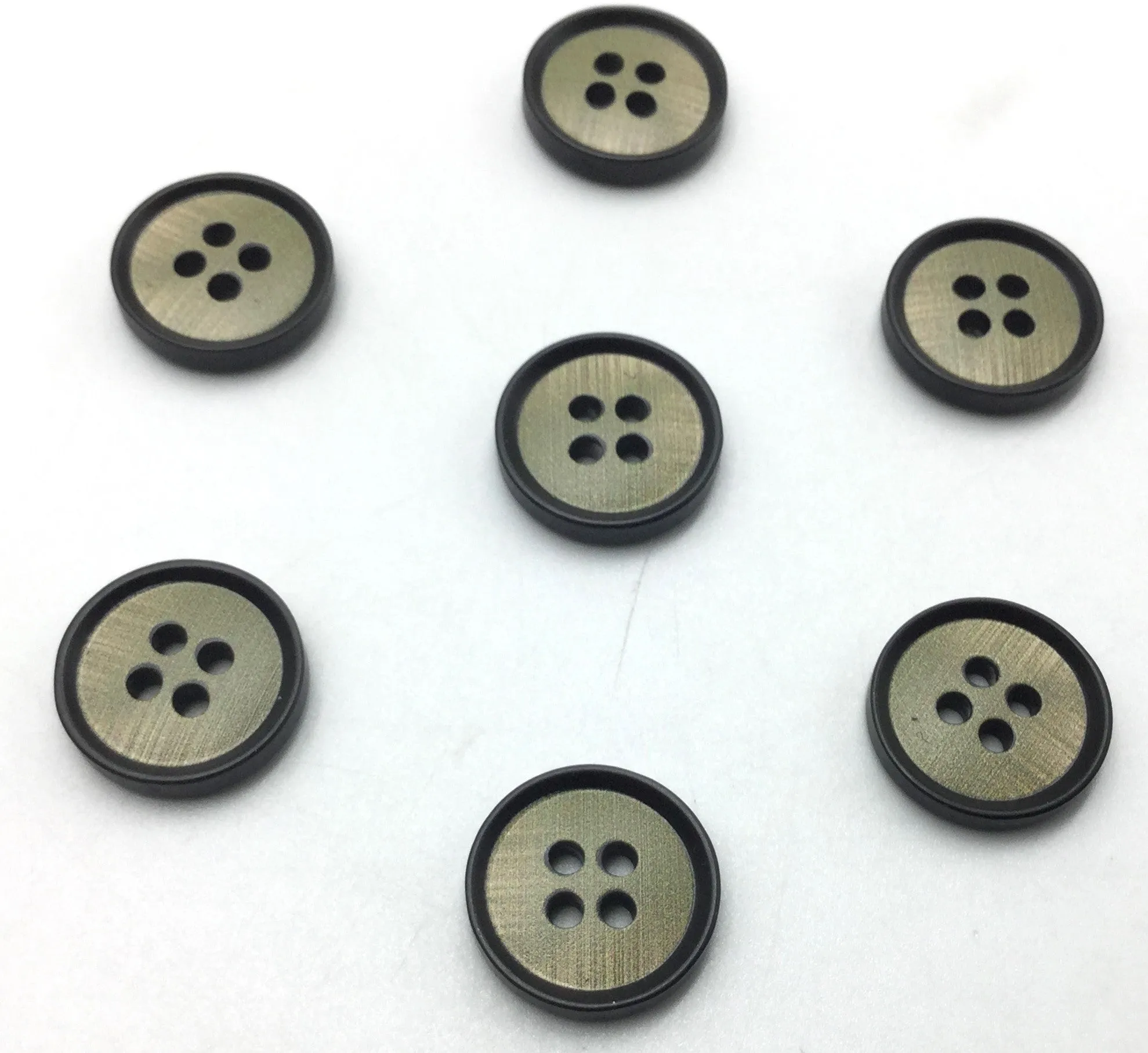 Green & Black Four Hole Plastic Button