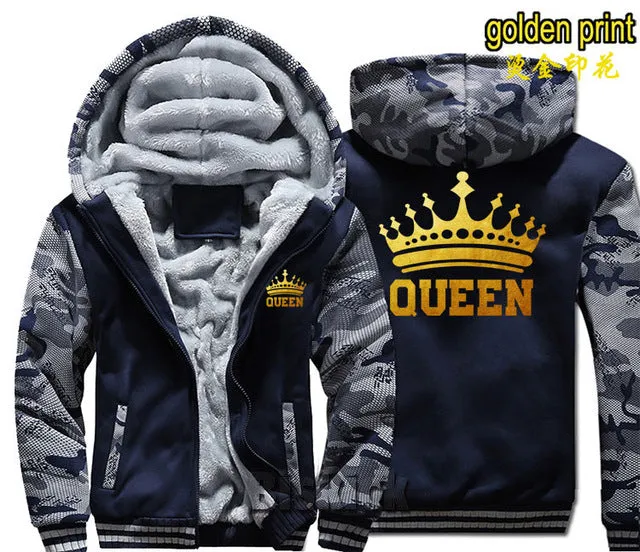 Grey Camouflage King Zipper Hoodie