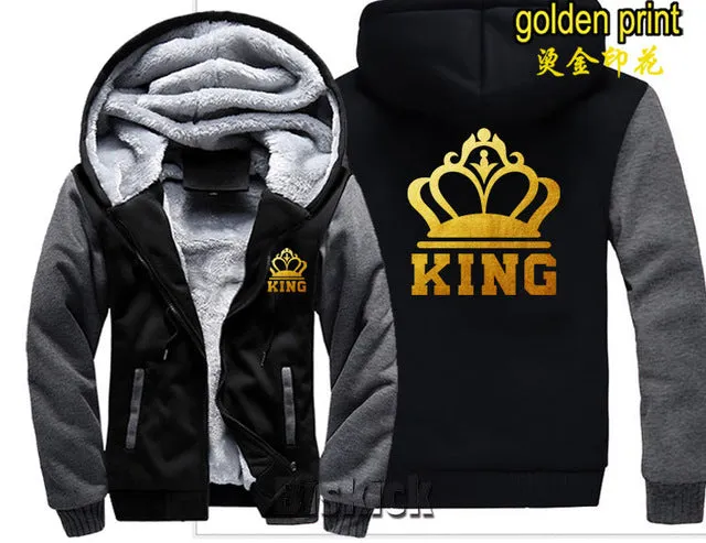 Grey Camouflage King Zipper Hoodie