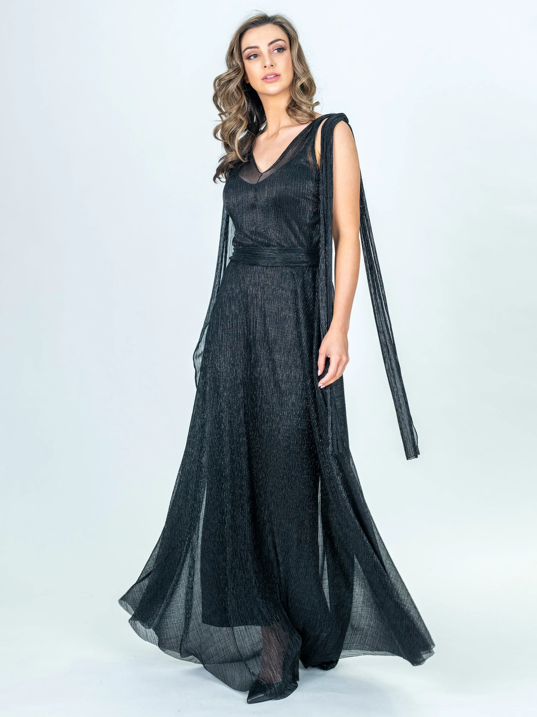 HARLOW Tie-Up A-Line Maxi Dress
