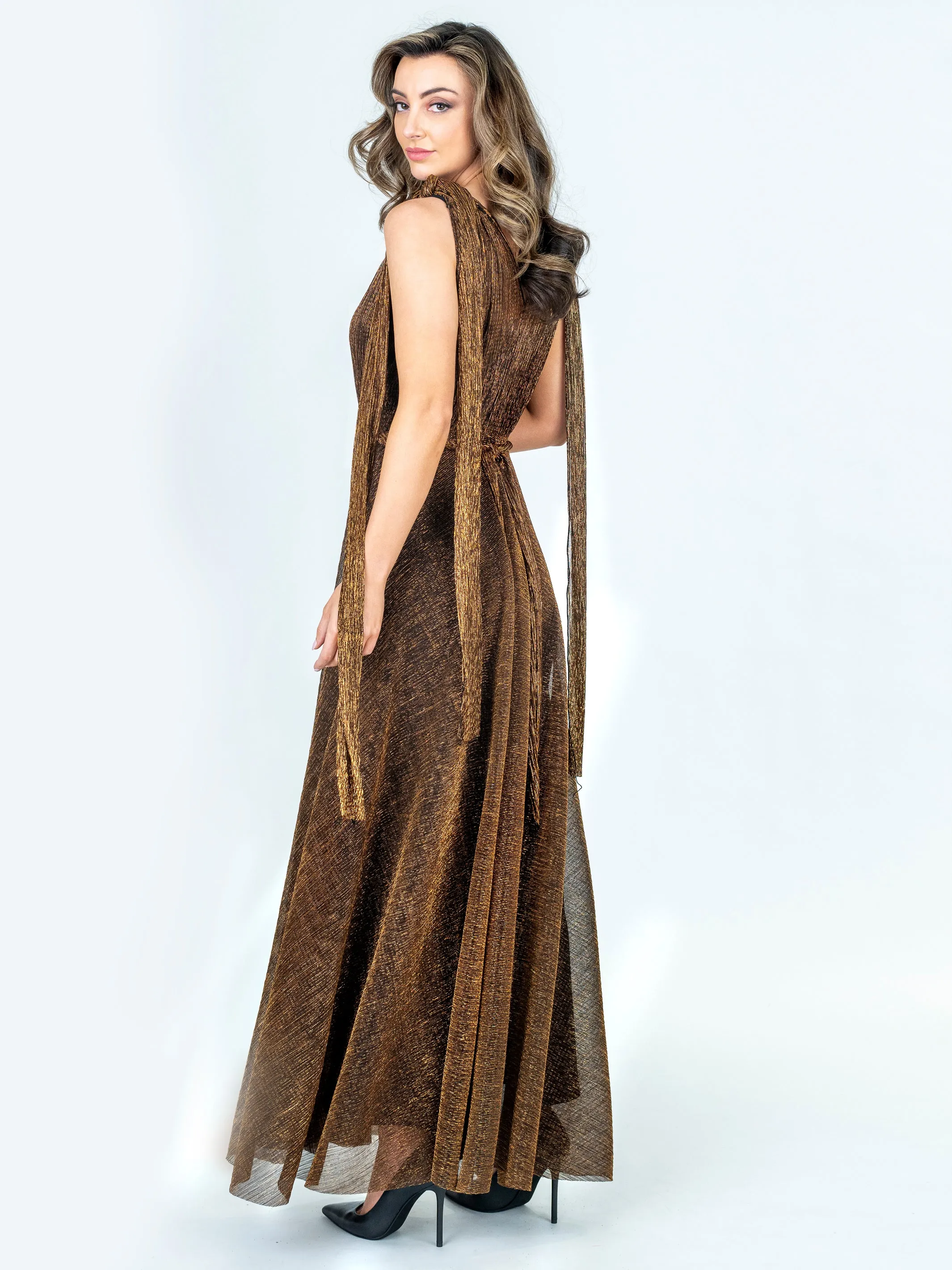 HARLOW Tie-Up A-Line Maxi Dress