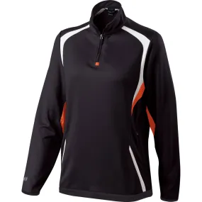 Holloway Women's Black/Orange/White Quarter Zip Transform Pullover