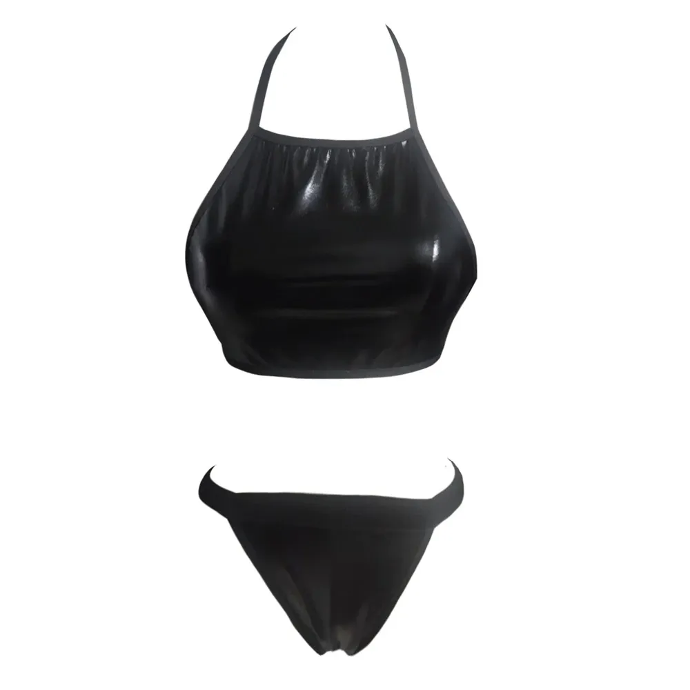 Intimate PU Leather Lingerie for Ladies / Women's Erotic Underwear Sets / Black Sexy Bodysuit