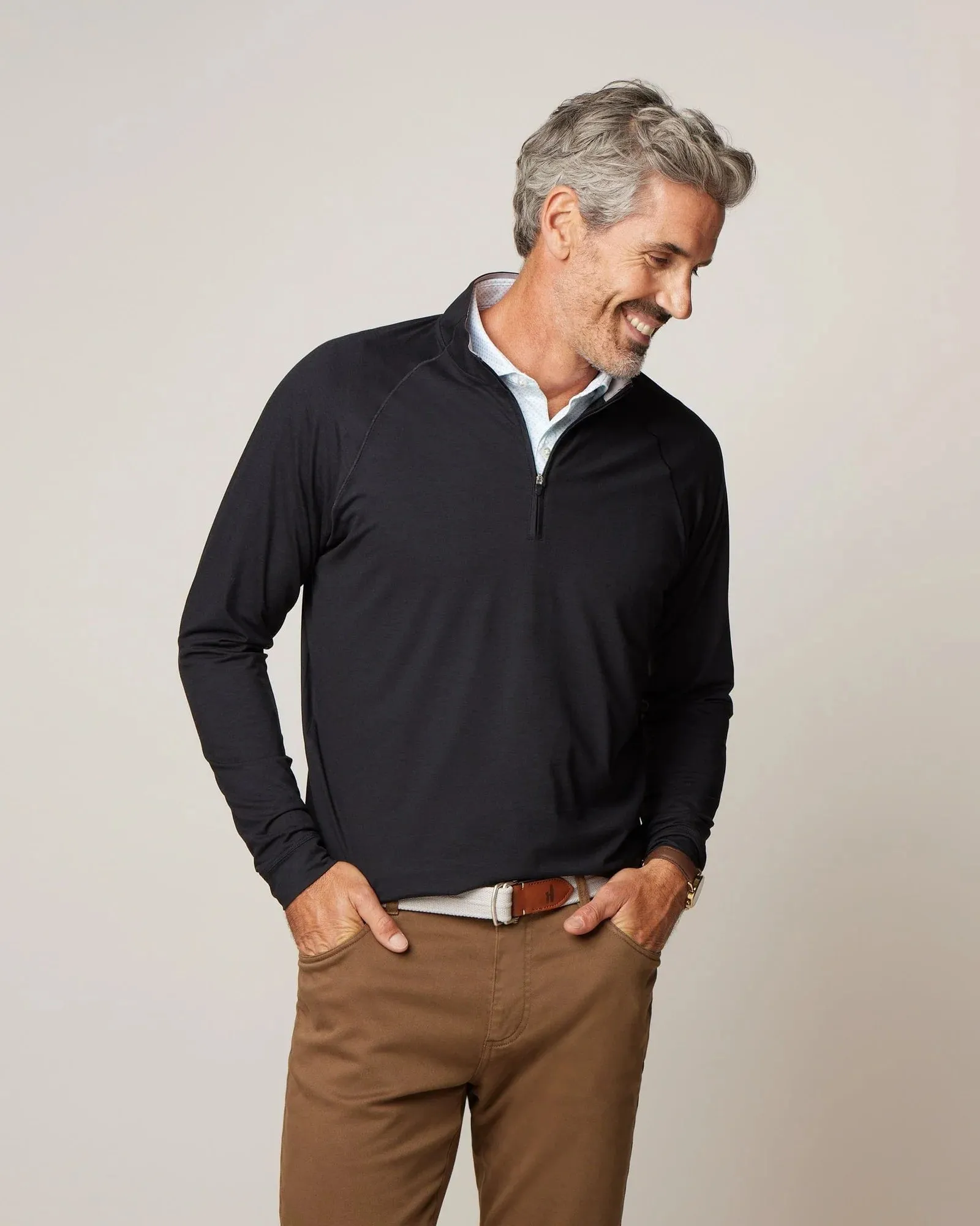 Johnnie-O Freeborne Performance 1/4 Zip Pullover Sweater - Black*