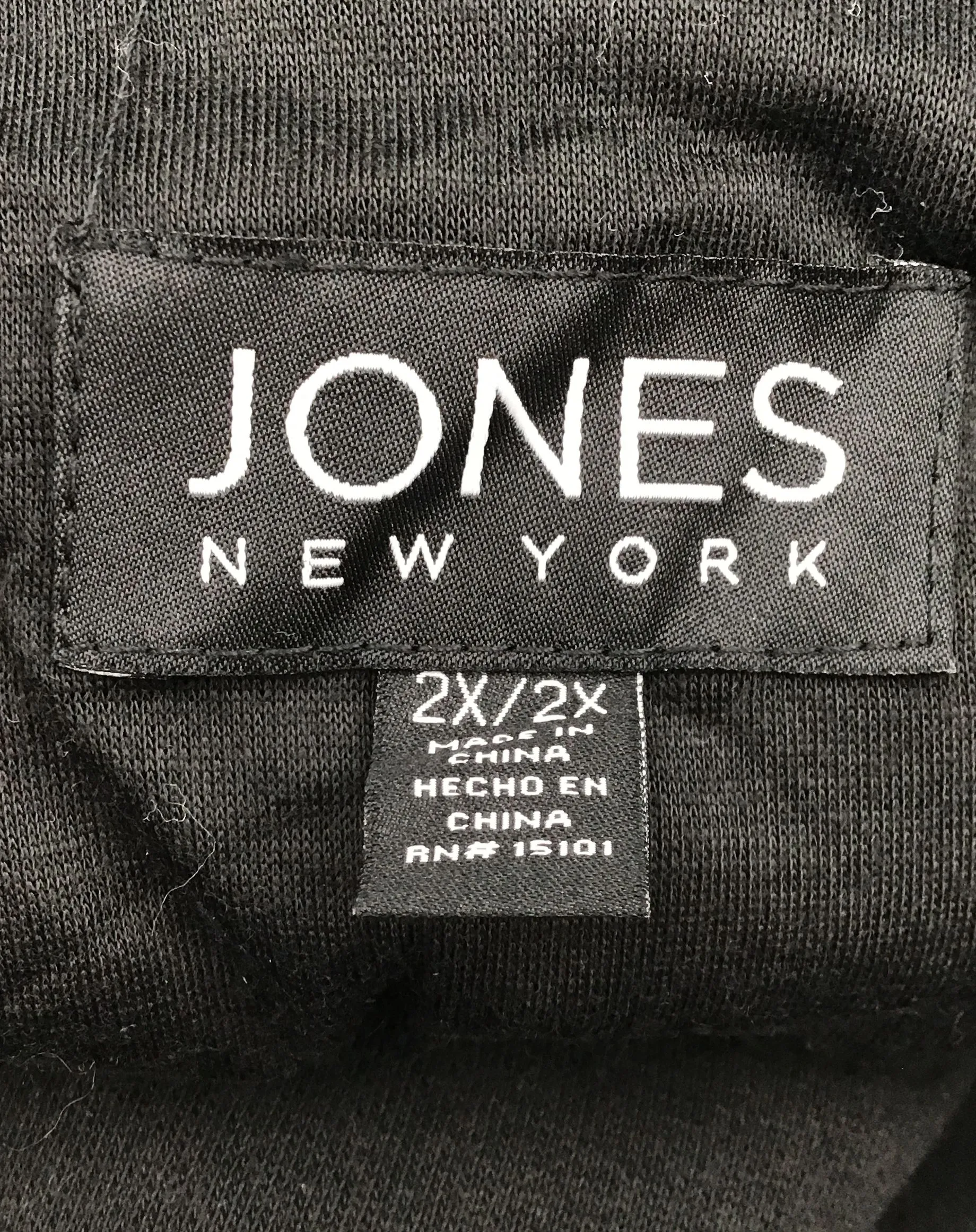 Jones New York Women's Black Belted Overcoat - Size 2X