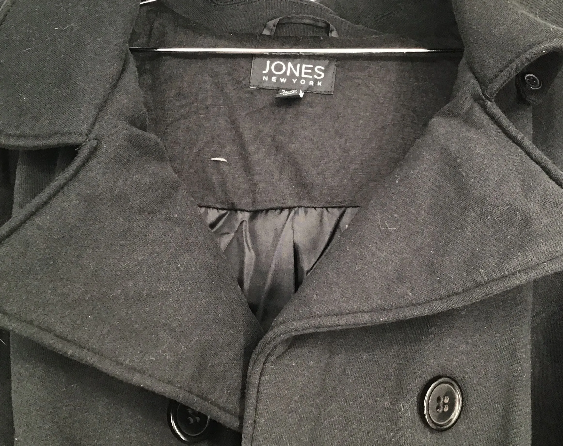 Jones New York Women's Black Belted Overcoat - Size 2X