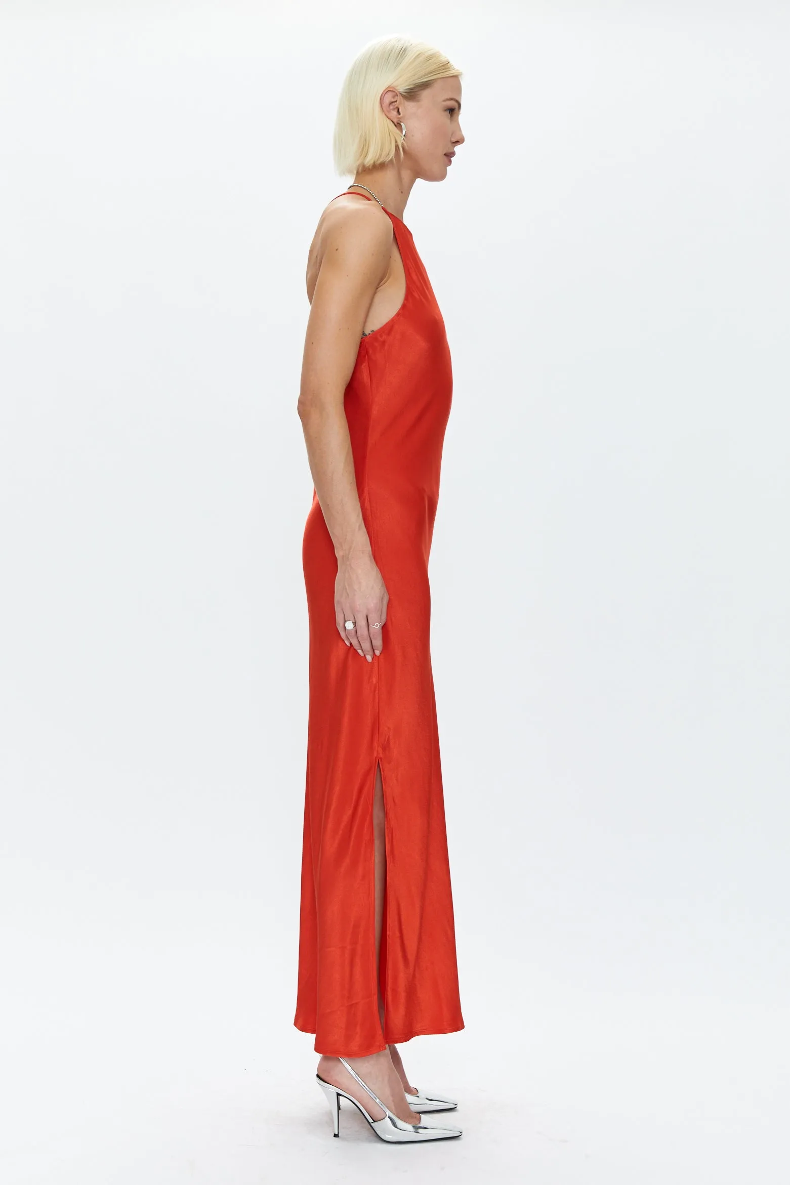 Kristi Halter Slip Dress - Poppy