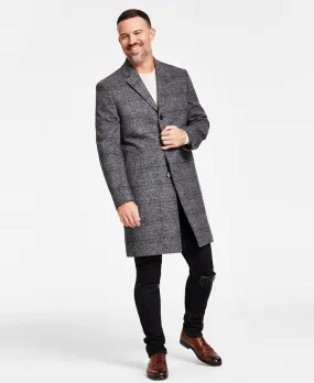 Lauren Ralph Lauren Men’s Luther Luxury Blend Overcoat Coat Black White Plaid 36S