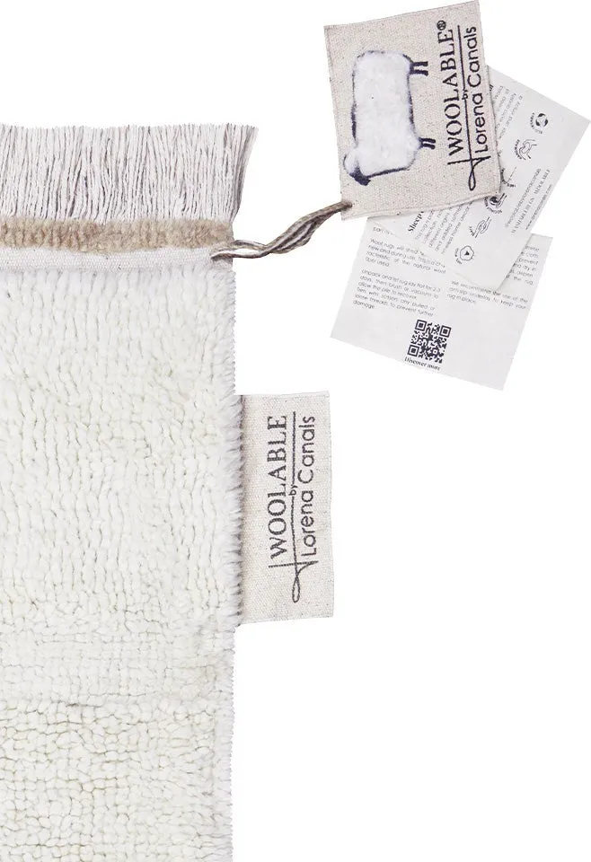 Lorena Canals Woolable Runner Rug Steppe | Sheep White