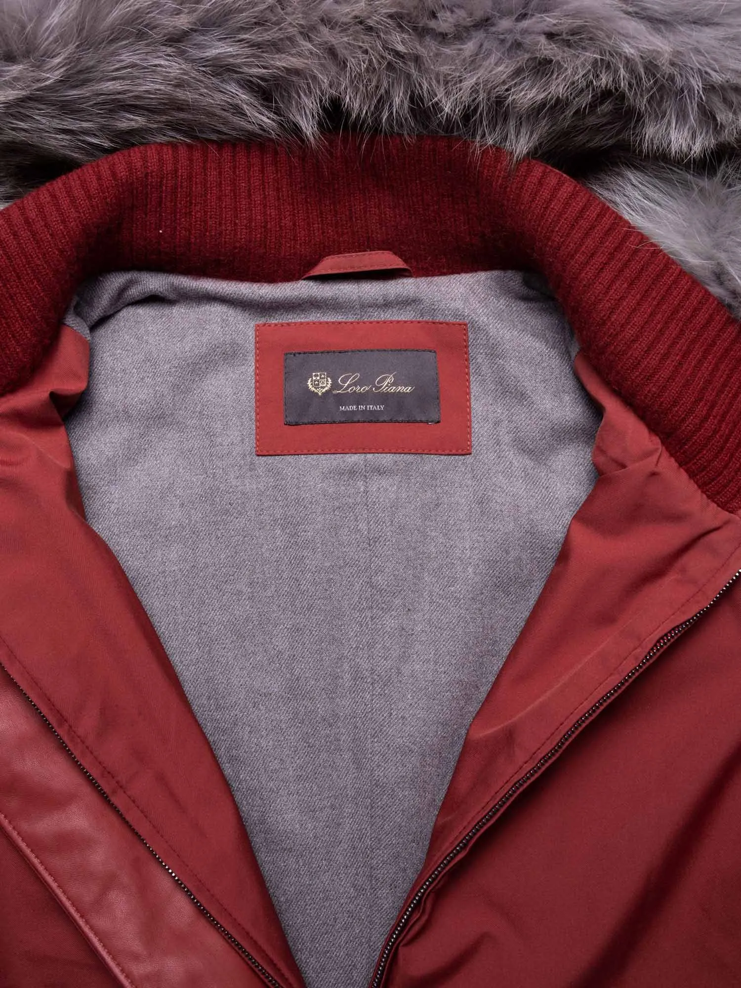 Loro Piana Cashmere Fox-Fur Hooded Parka Terracotta Red