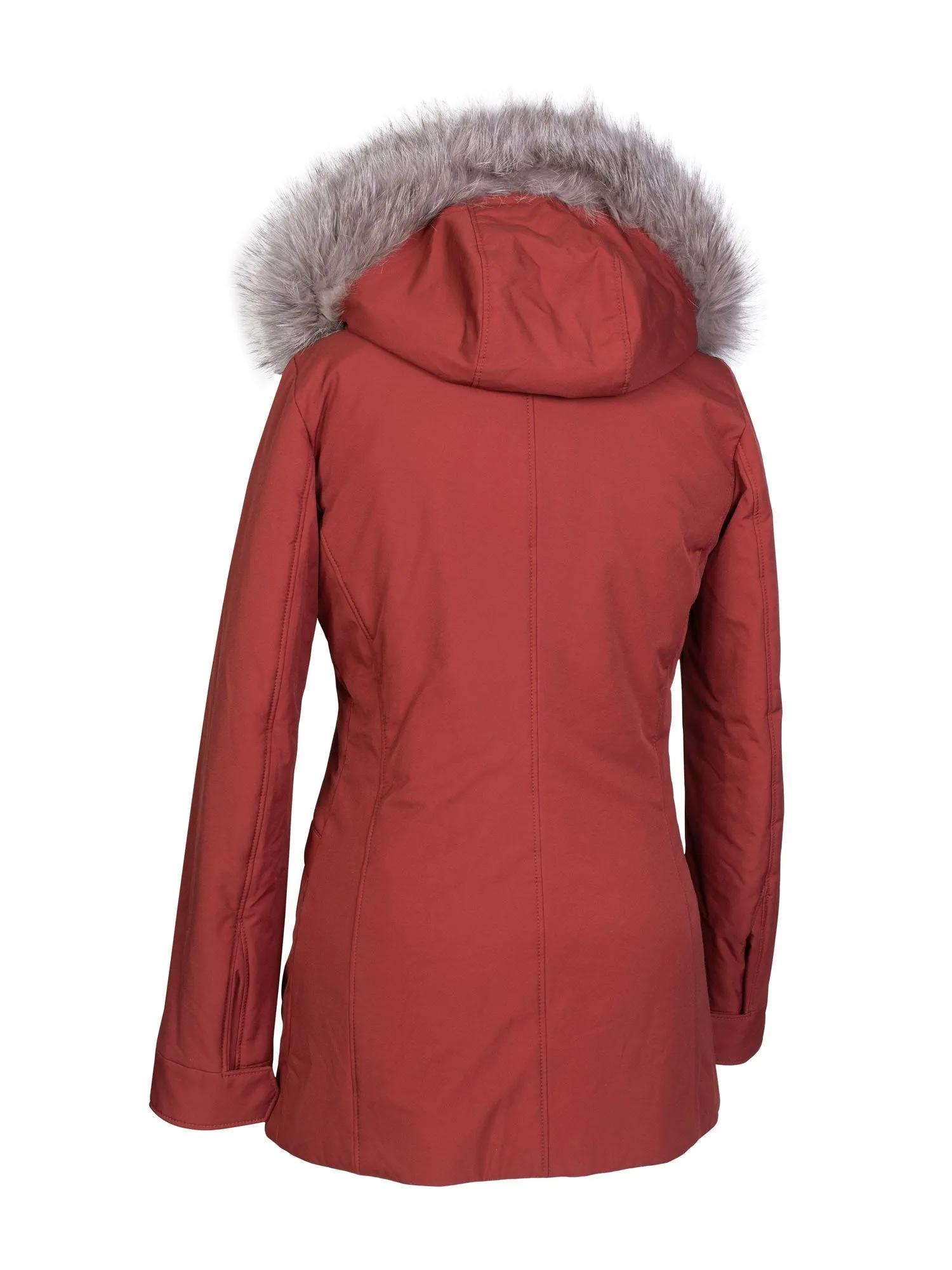 Loro Piana Cashmere Fox-Fur Hooded Parka Terracotta Red