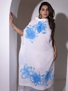 Lucent White Brush Paint Dress By RAGAVI
