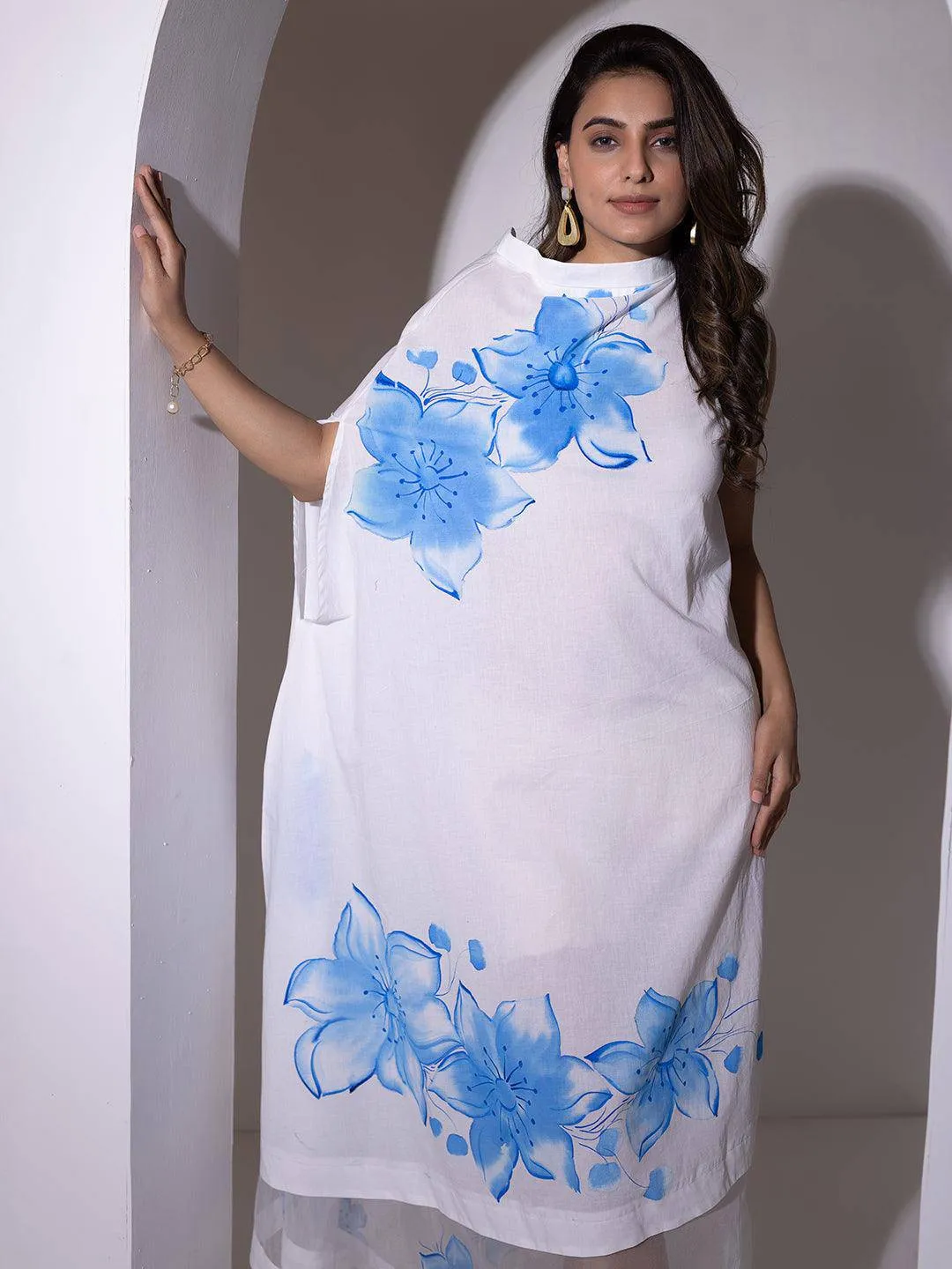 Lucent White Brush Paint Dress By RAGAVI