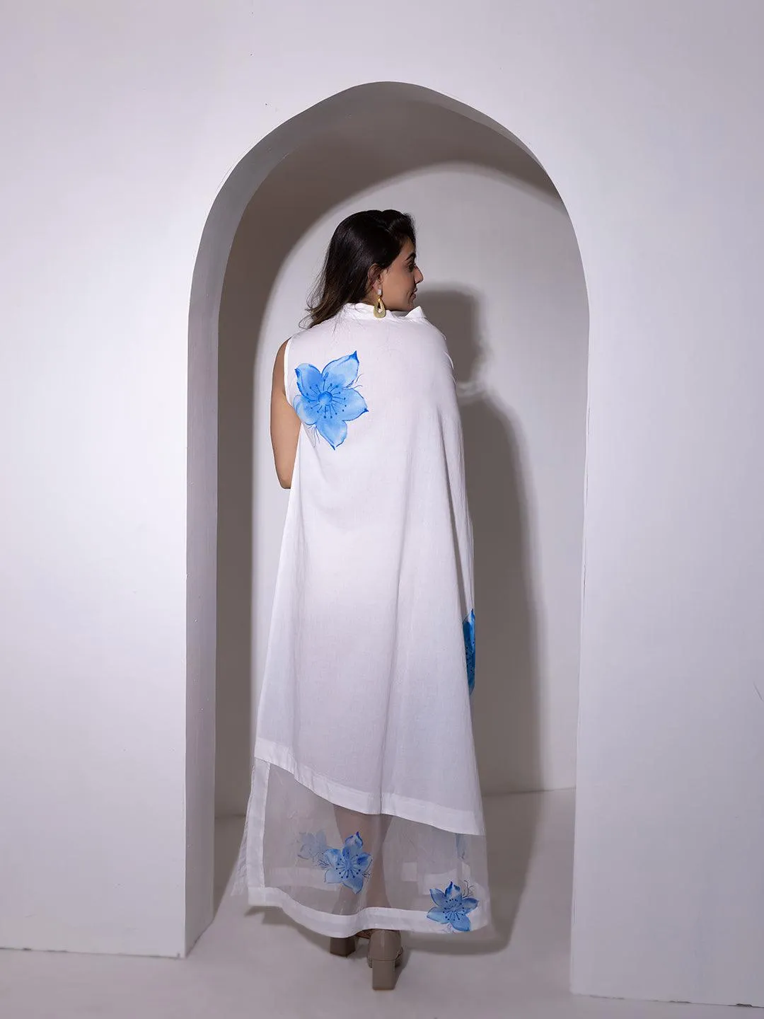 Lucent White Brush Paint Dress By RAGAVI