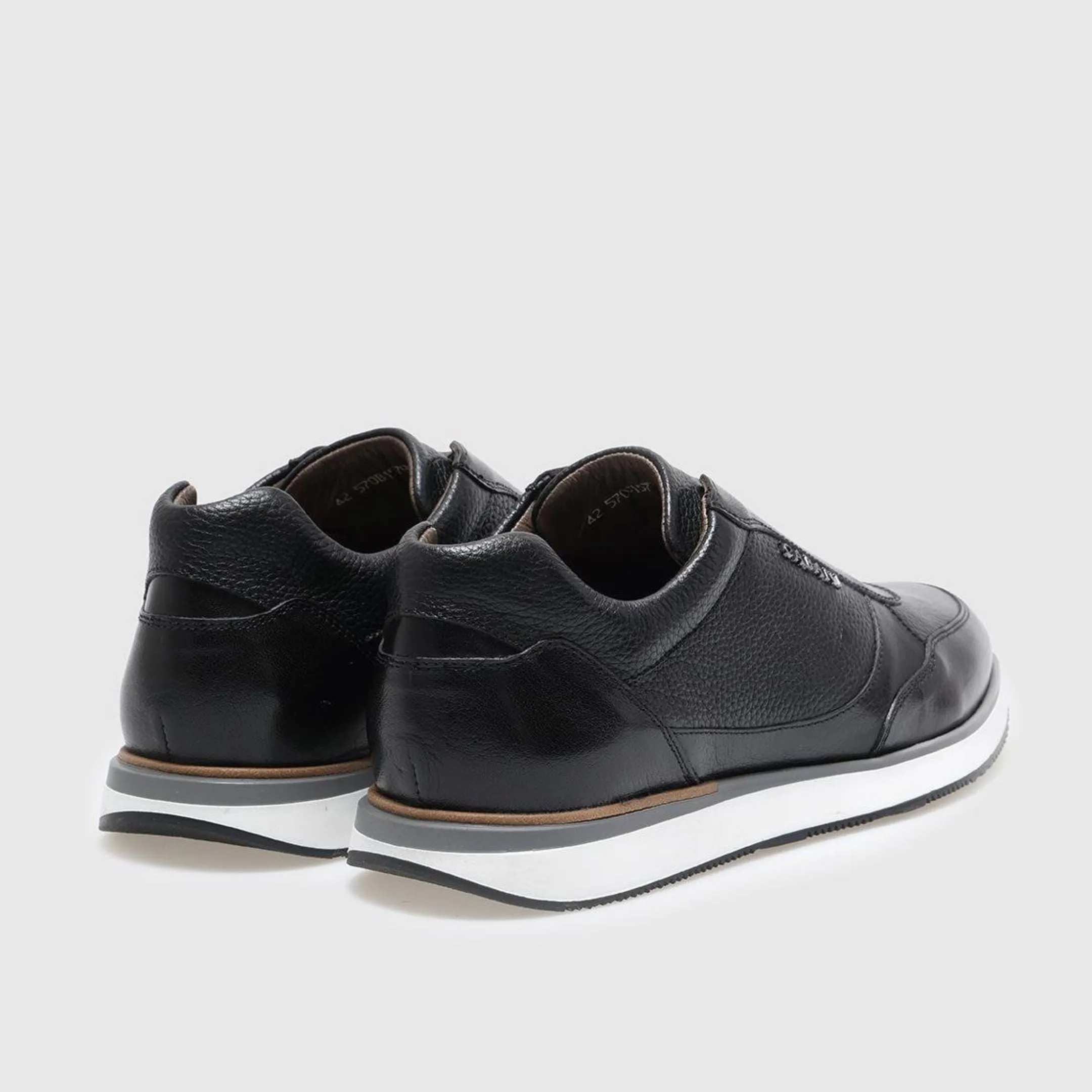 Madasat Black Genuine Leather Slip On Sneakers - 837 |