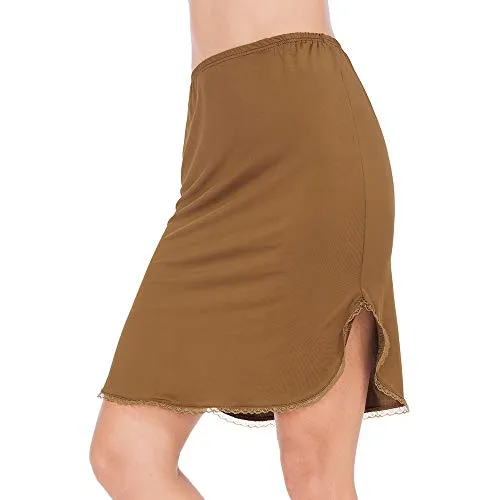 MANCYFIT Half Slips for Women Underskirt Short Mini Skirt with Floral Lace Trim