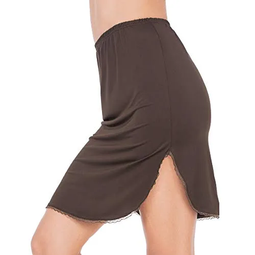 MANCYFIT Half Slips for Women Underskirt Short Mini Skirt with Floral Lace Trim