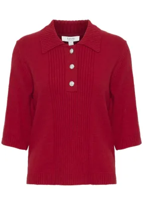 Manina Polo Jumper - Scarlet Sage