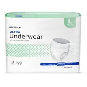 McKesson Ultra Heavy Absorbent Underwear, Large, Case of 72