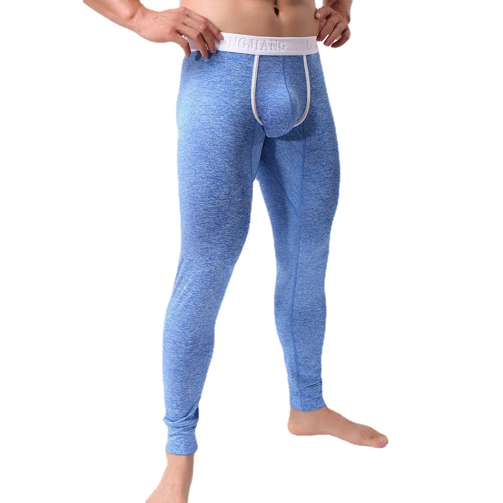 Men's Thermal Tights with Elastic U-Convex Pouch - Sleepwear & Fitness Long Johns