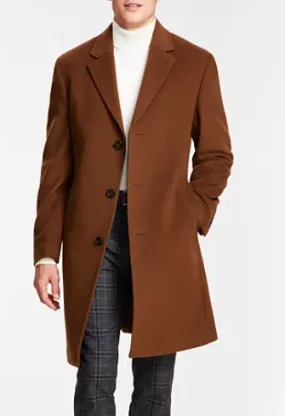 Michael Kors Mens Classic fit Overcoat Coat 36 S Brown