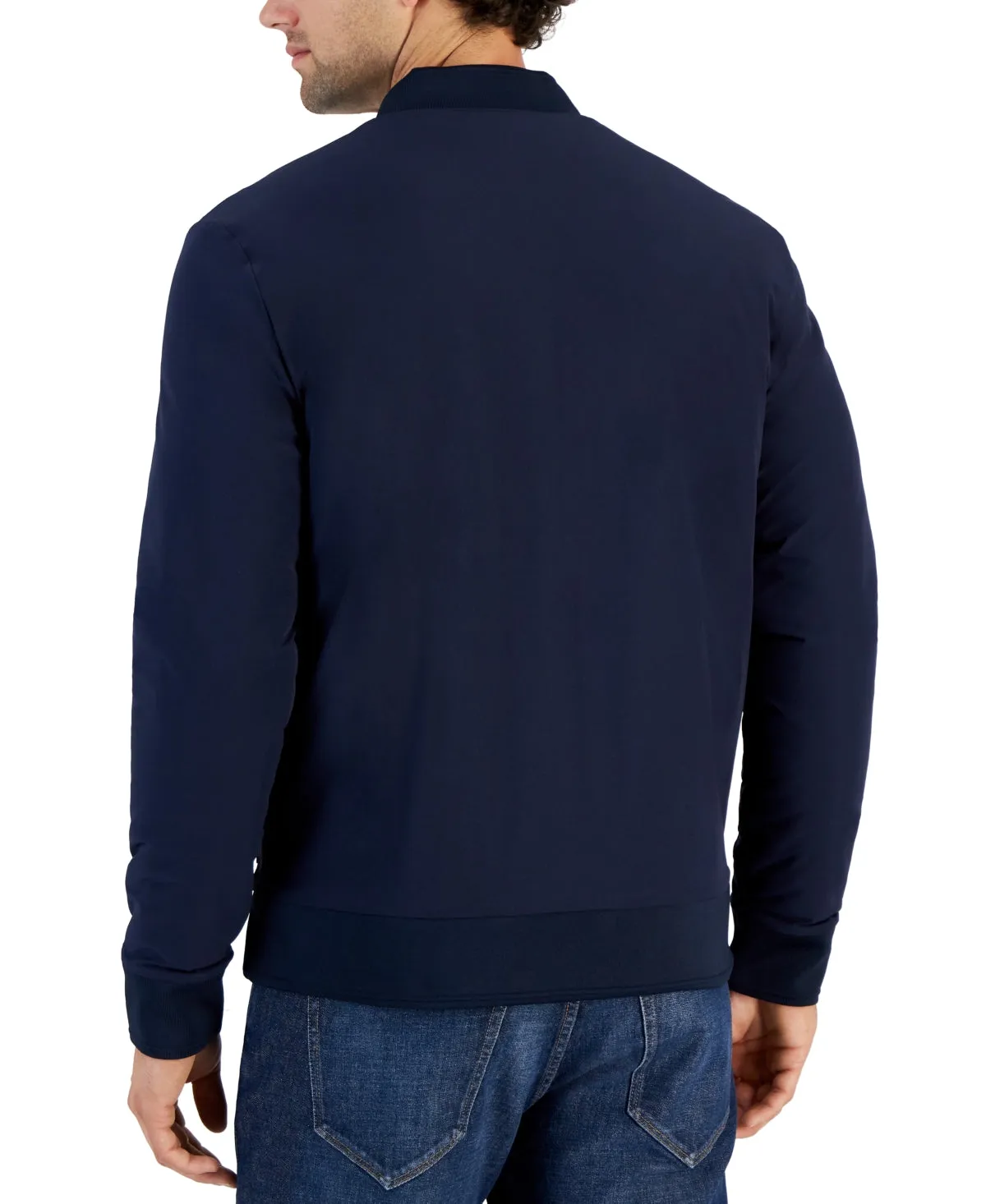 Michael Kors Mens Fleece Reversible Zip Front Jacket Coat  Midnight Blue  2XL