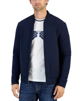 Michael Kors Mens Fleece Reversible Zip Front Jacket Coat  Midnight Blue  2XL