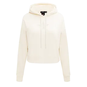 MLB HOUSTON ASTROS NEUTRAL WOMEN'S CROPPED PO HOODIE (EGGSHELL)