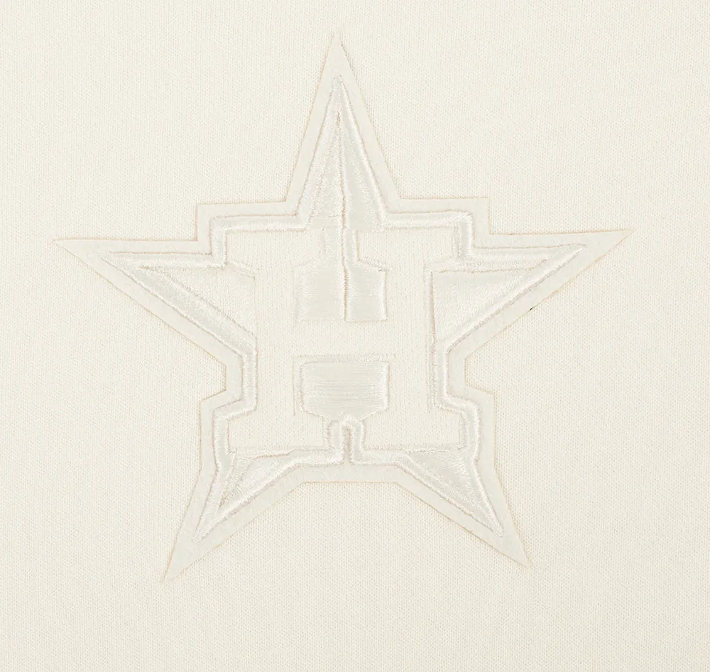 MLB HOUSTON ASTROS NEUTRAL WOMEN'S CROPPED PO HOODIE (EGGSHELL)