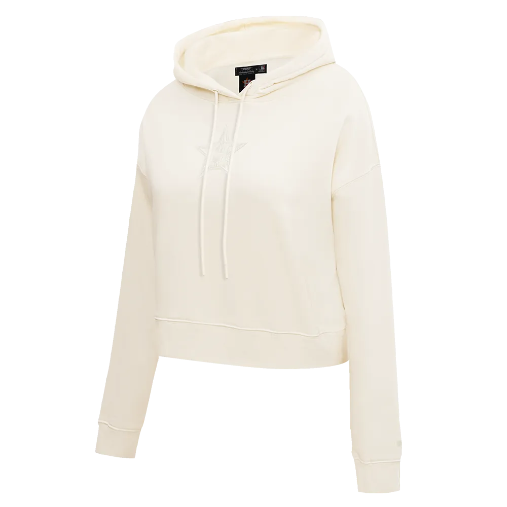 MLB HOUSTON ASTROS NEUTRAL WOMEN'S CROPPED PO HOODIE (EGGSHELL)