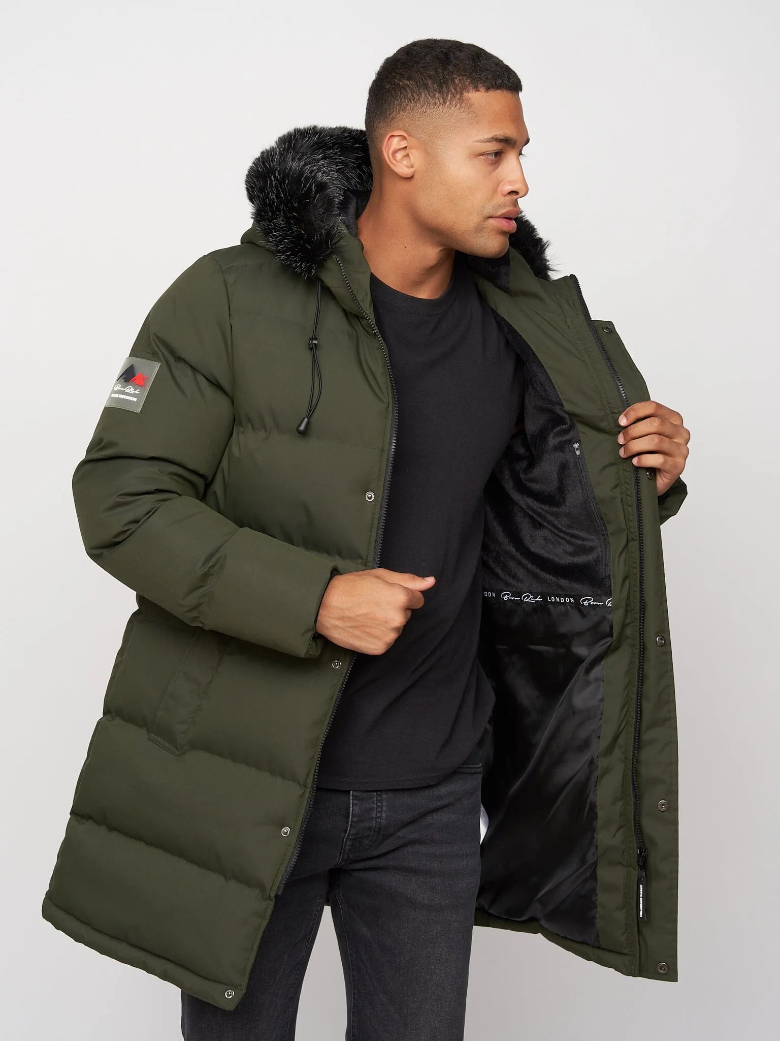 Modrico Mid Length Parka Dark Olive