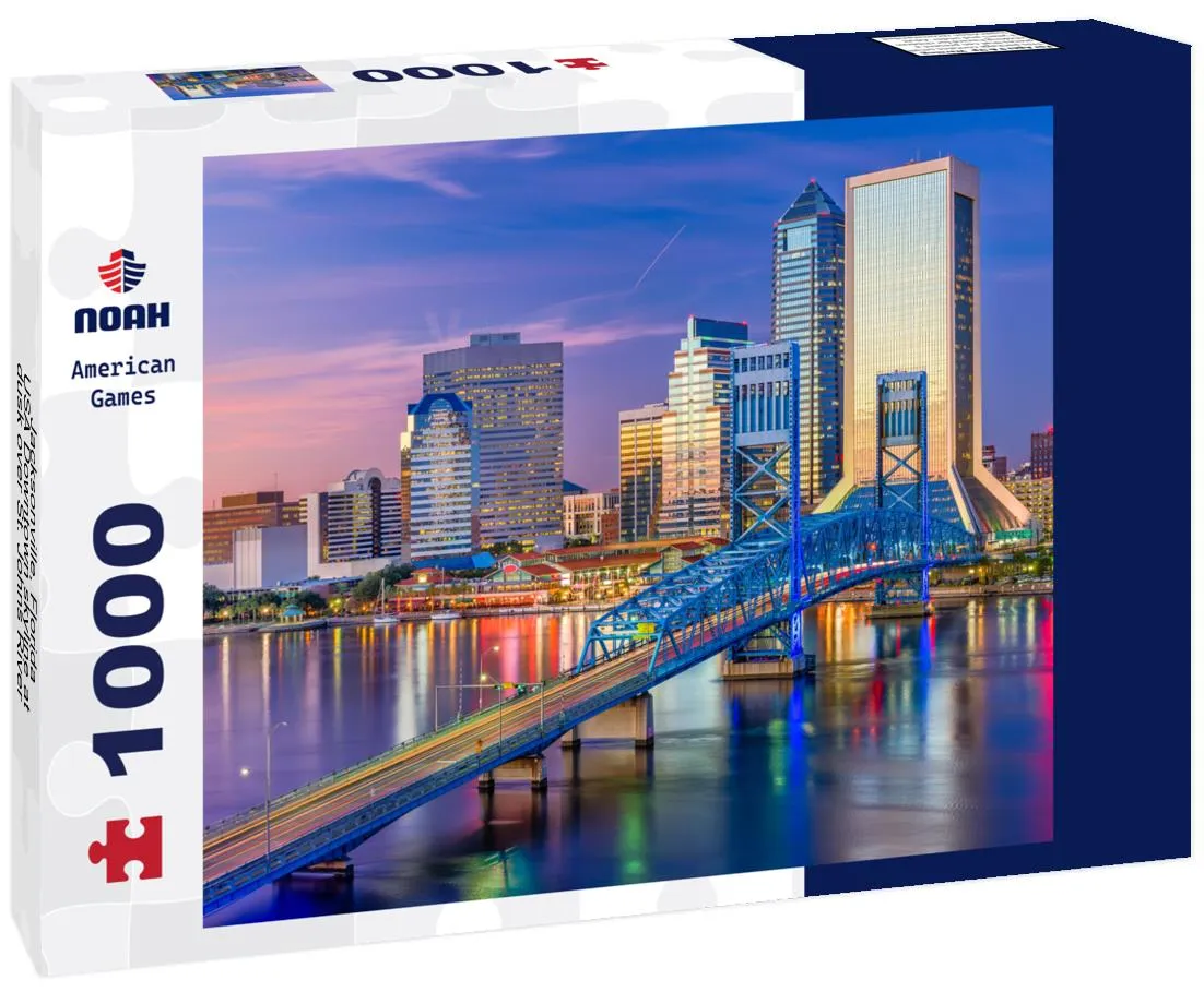 Noah Jigsaw Puzzle Jacksonville, Florida, USA Downtown skyline at dusk over St. Johns River 1000 pieces
