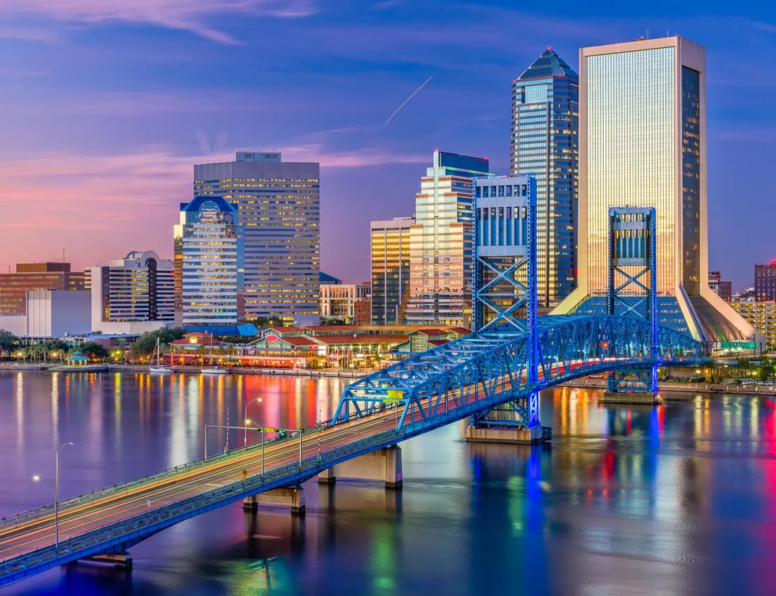 Noah Jigsaw Puzzle Jacksonville, Florida, USA Downtown skyline at dusk over St. Johns River 1000 pieces