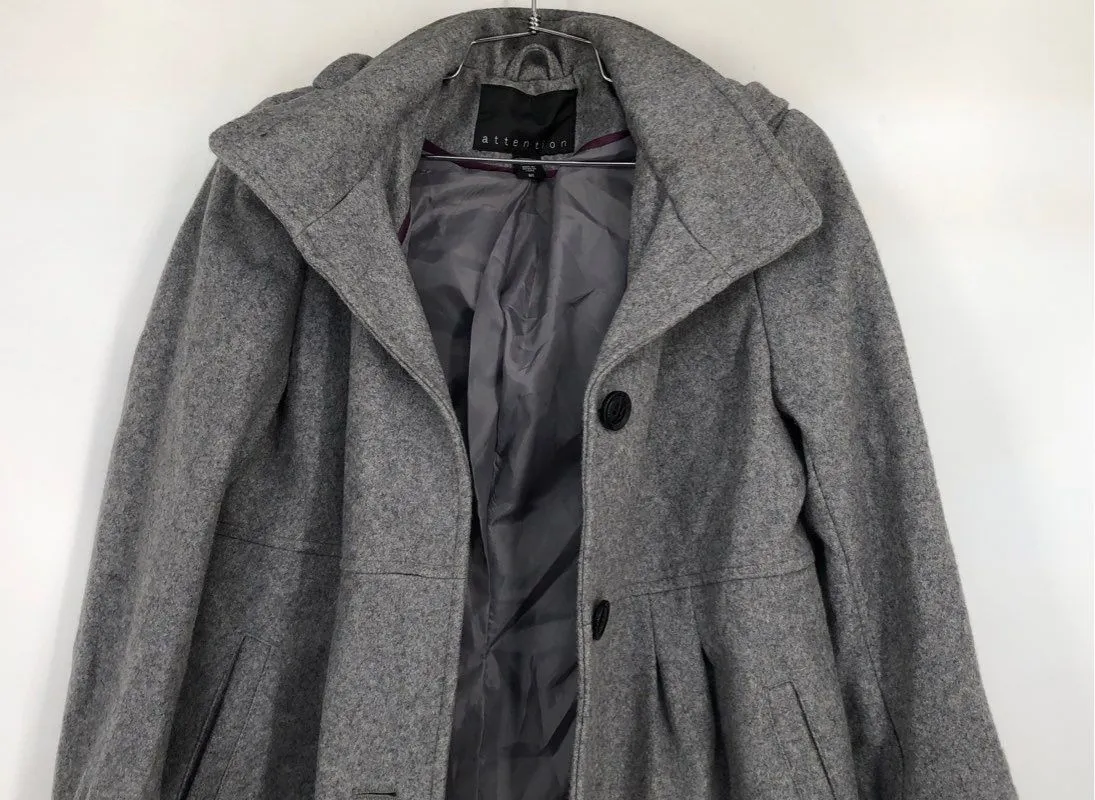 NWT Attention Women's Gray Overcoat - Size Small