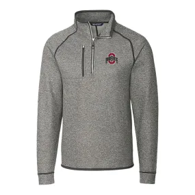 Ohio State Buckeyes Cutter & Buck Mainsail Sweater-Knit Gray 1/2 Zip Jacket